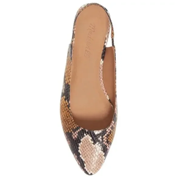 Madewell Margo Snakeskin Slingback Flats, Size 6.5 - Picture 14 of 15